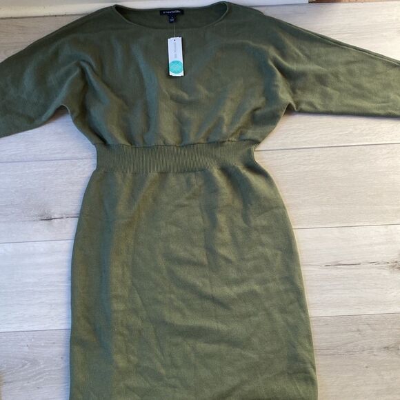 41 HAWTHORN Jordan Boat Neck Sweater Dress Green L Nwt Stitch Fix - Picture 4 of 7
